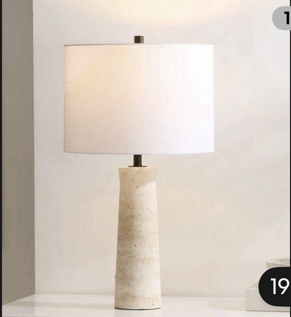 Restoration Hardware Style Lamp/beige Limestone